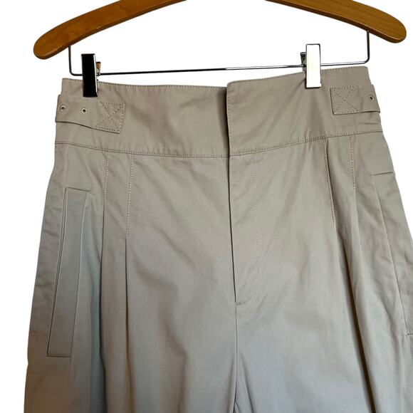 & Other Stories Belted Waist Pleated Trousers Ghurka Waistband Pants Tan Size 10 - Picture 6 of 14